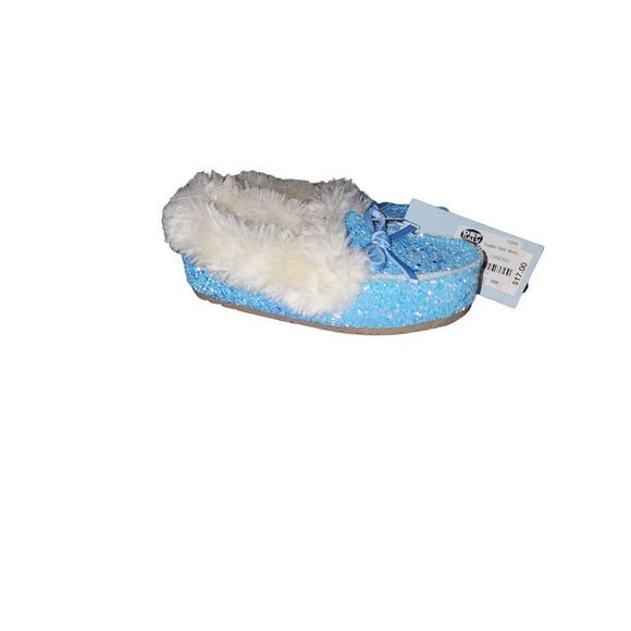 Cat & Jack Glitter Moccasins Slipper Shoes Size 8 - Picture 6 of 8